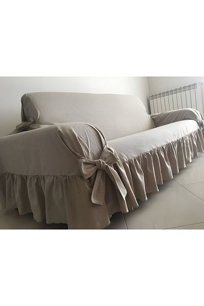 METİNEV Ruffle Bow Linen Seat Cover