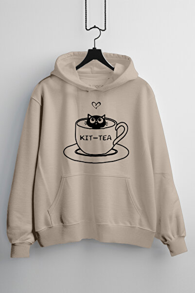 Zestia Hanorac unisex, cu animale, imprimeu cu pisică drăguță, croială normal...