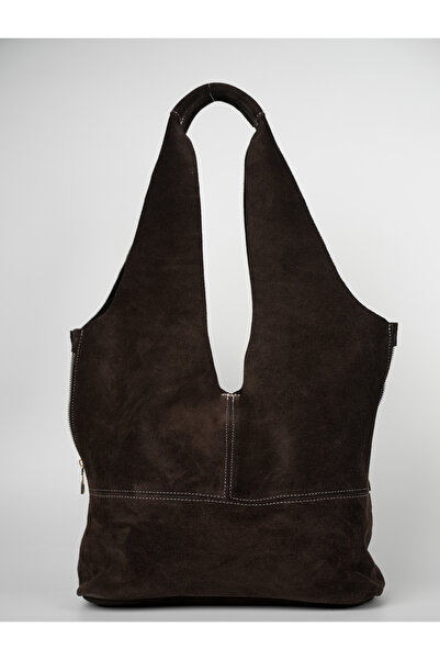 Sayılı Bags حقيبة كتف نسائية من جلد الغزال - مع حقيبة هريرة