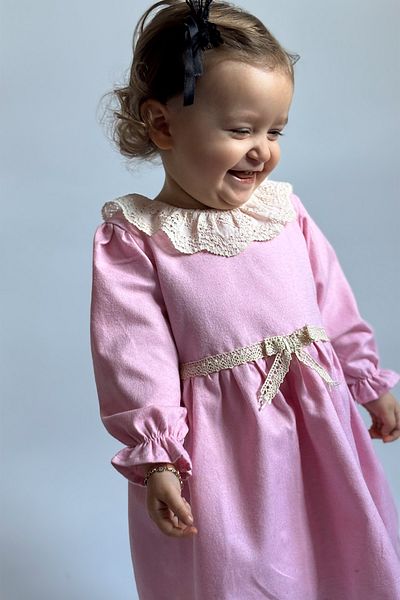 ALYRA Baby Girl Dress Raster Winter Long-Sleeved Laced Birthday Special Occasion Party Casual Children's Dress