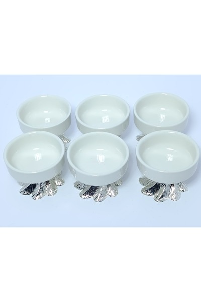 PARILTI HOME COLLECTİON 6'lı Metal Ayaklı Porselen lokumluk