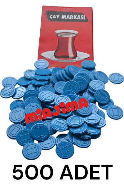 Miajima Blue Round Plastic Tea Brand - 500 Pieces
