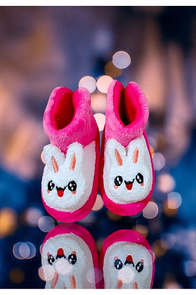 MODA Παιδικά Panduf Pink Παπούτσια νηπιαγωγείου Αντιολισθητική σόλα Παντόφλες & παπούτσια για το σπίτι με φιγούρα κουνελιού