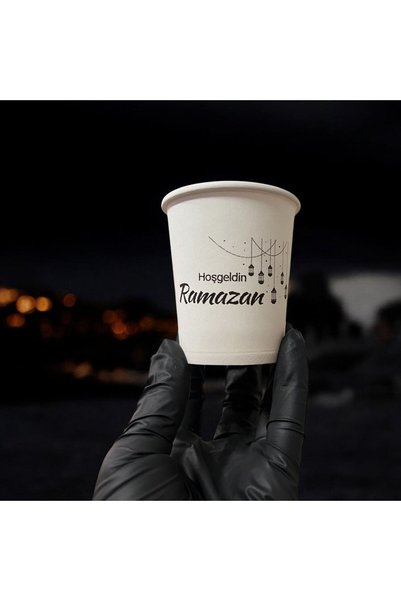SBStrend Ramadan-Welcome Ramadan-Iftar-Sahur Disposable 7 oz 50 Pieces Paper Cups