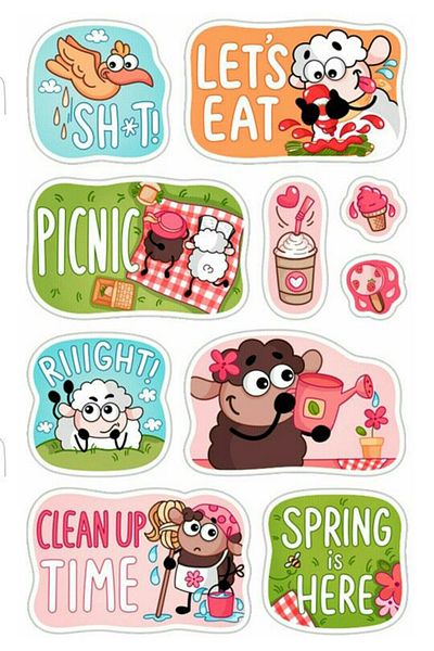 Sticksy Funny Sheep Stickerphone Laptop Notebook Tablet Notebook Flask Sticker Sticker St1114