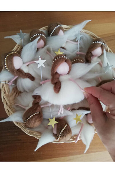 Çemrek Süs Parti Keçe peri kızı bebek gümüş detaylı 1 adet