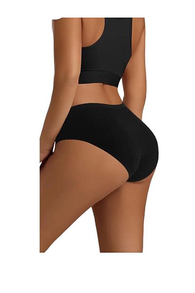 İmpavido Chiloți Bikini 3 Piese Camisole Neagră Bumbac Lycra