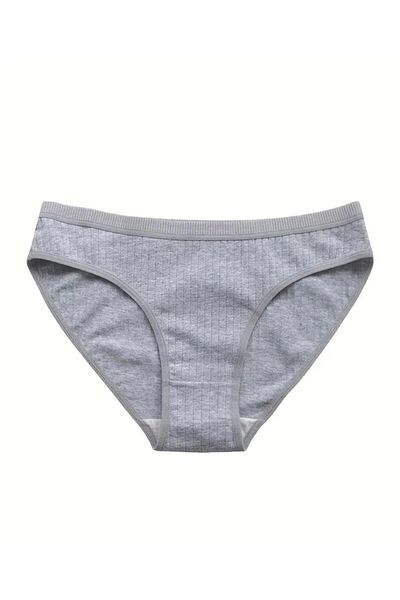 İmpavido Pachet de 5 chiloți bikini cu nervuri gri - bumbac și lycra