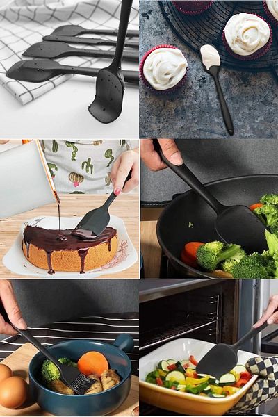 BEFTO HOME 6 Pieces Heat-Resistant, Fireproof Non-Stick High Quality Silicone Spatula Set