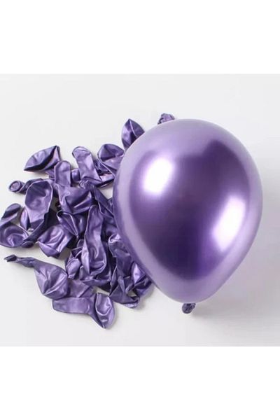 BALON DİYARI Balloon Land 5 Inch Mini Chrome Mirrored Balloon 50 Pieces