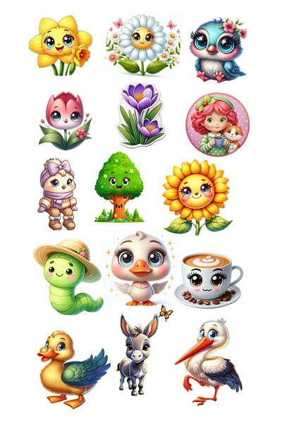 Sticksy Cute Animalssticker Phone Laptop Notebook Tablet Notebook Flask Sticker Label St1125