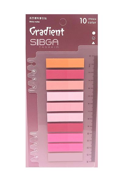 sibga tasarım Transparent Colored Post-It Note Paper - 200 Sheets Bookmark Sticker