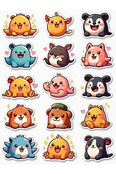 Sticksy Cute Animalssticker Phone Laptop Notebook Tablet Notebook Flask Sticker Label St1062
