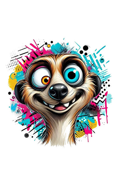 MegaSticker ملصق حيوانات ميسكين ملون مقاس 14 × 13 سم - سيارة، دراجة نارية، خو...