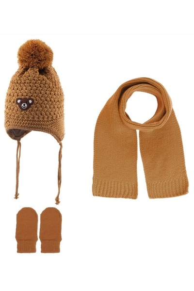 Kitti 0-18 ay atkı bere eldiven 3 lu set