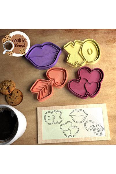 CookieKonsept مفهوم عيد الحب - كوكيز، طين بوليمر، صلصال، ختم، مجموعة قوالب ال...