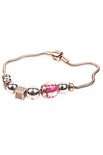 Masaliko Charm Gümüş Bileklik Sb449, 925 Ayar, Zirkon Taşlı, Mineli, Altın Ka...