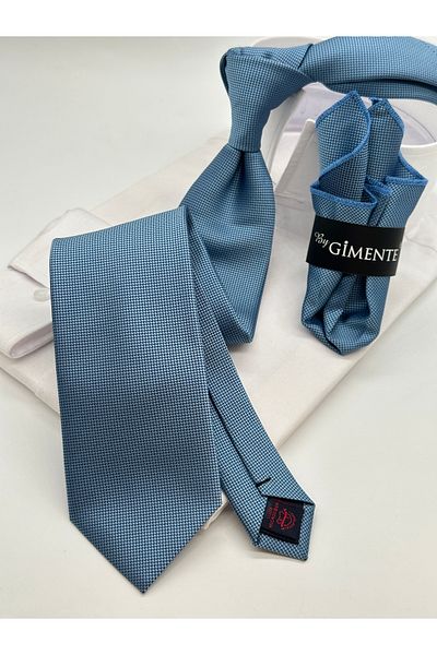 Gutiero Μπλε σκόνης Κλασική γραβάτα με μαντήλι