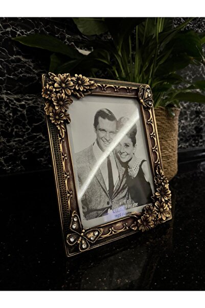 MGS COLLECTION Dekoratif Resim Çerçevesi Lüks Çiçek Motifli Polyester Çerçeve 15*20 cm