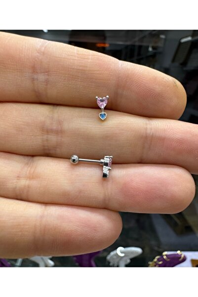 Arescollection Zirkon taşlı minimal tragus helix lobe uyumlu piercing küpe 1 ...