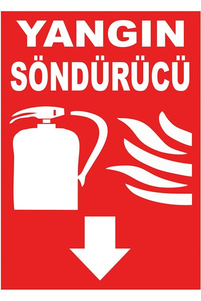 sıradışıhediyem Metal Fire Extinguisher Sheet 30X20 cm (Metal with Double-Sided Tape on the Back)