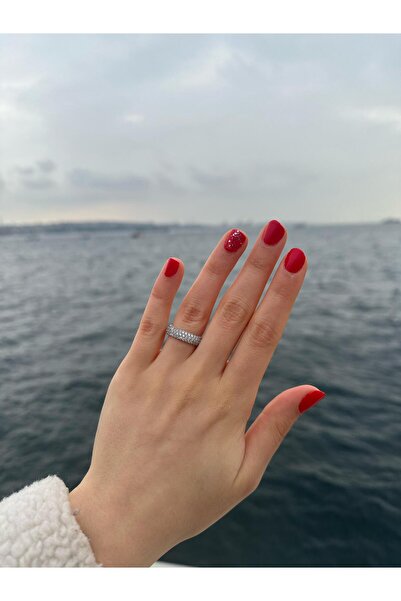 KARSU 925 Ayar Gümüş 3 Sıra Tamtur Alyans Yüzük