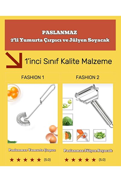 MorPort Paslanmaz Çelik Yumurta Çırpma Teli I Jumbo Boy Paslanmaz Çelik Turbo...