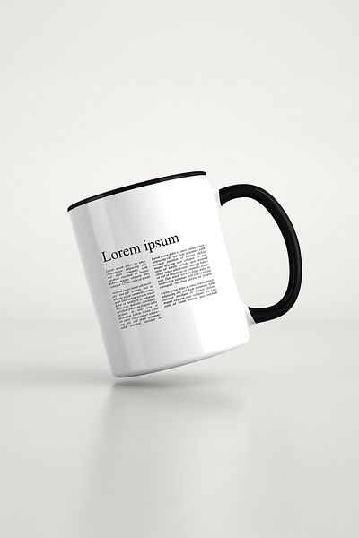 feinas Text Black Porcelain Mug