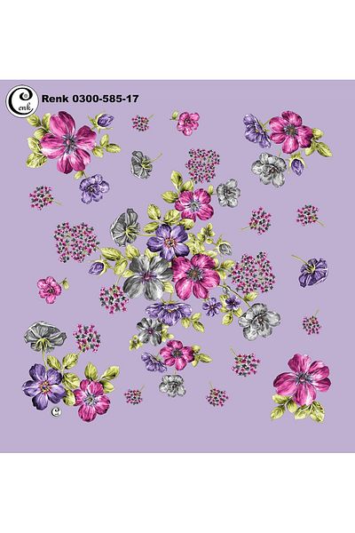 ÇEÇEN HOME (2 Τεμάχια) Νέο Μοντέλο 100 CM Έγχρωμο Κέντημα Γραφής