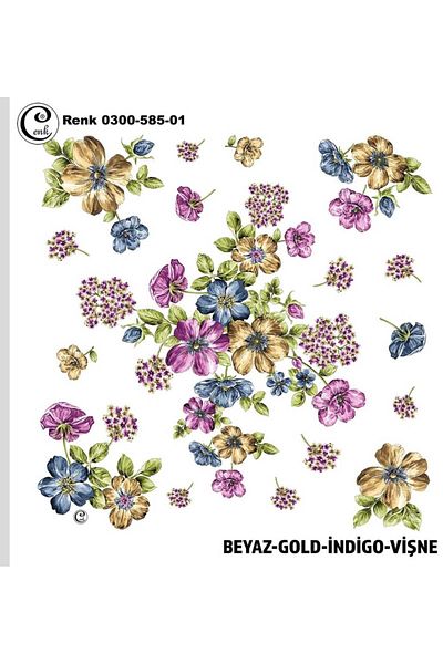 ÇEÇEN HOME (2 Τεμάχια) Νέο Μοντέλο 100 CM Έγχρωμο Κέντημα Γραφής