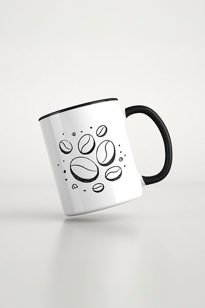 feinas Black Porcelain Mug - Cafe