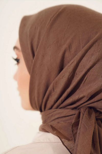 Melodi Scarf Πρακτικό κασκόλ Bamboo Scarf - Καφέ Hijab Γυναικεία