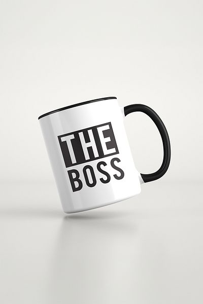 feinas Text Black Porcelain Mug