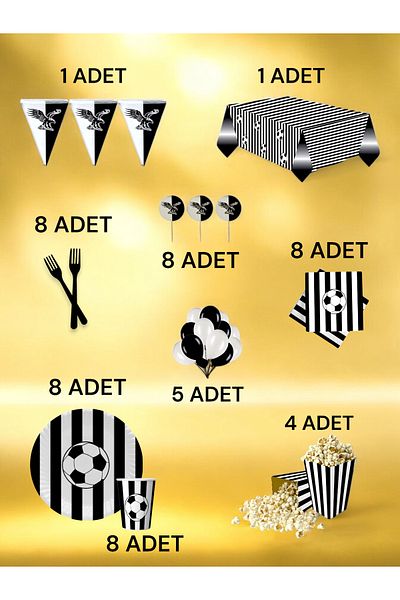 VibeHome 8 Personality Black White Fan Xl Pack - Πάρτι γενεθλίων και διασκεδαστικές εκδηλώσεις