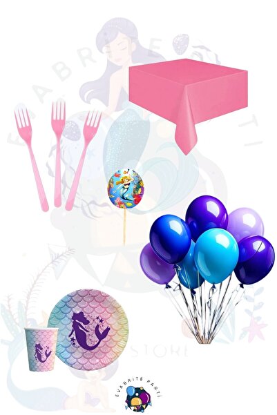 Evabrite Σετ με θέμα Γοργόνα για 16 άτομα Maxibk - Προμήθειες για πάρτι γενεθ...