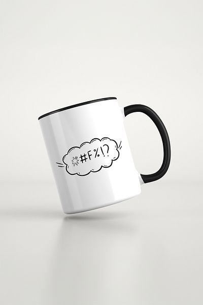 feinas Text Black Porcelain Mug