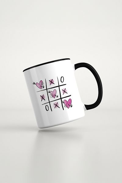 feinas Love Black Porcelain Mug