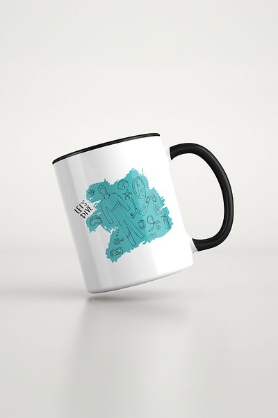 feinas Text Black Porcelain Mug
