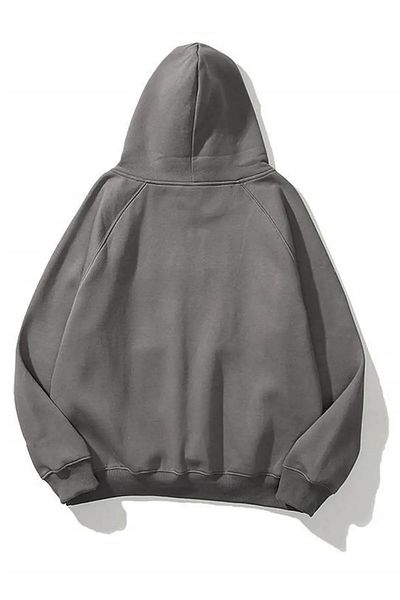 Boi Unisex Another Awesome Day Printed Oversize Χοντρό 3 νήματα Hooded Hoodie - Μαύρο και άσπρο φούτερ