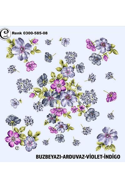ÇEÇEN HOME (2 Τεμάχια) Νέο Μοντέλο 100 CM Έγχρωμο Κέντημα Γραφής