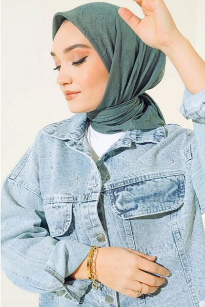 Melodi Scarf Γυναικείο κασκόλ Petrol Green Practical Bamboo Scarf