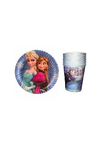 partiyy Frozen Elsa Plate Glass Set