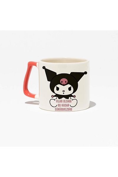 dik başlıyım Çünkü eğilince tacım düşüyor Bubu and Dudu Funny Mottolu Gift for Lover and Friend 200 ml Mug with Pink Handles