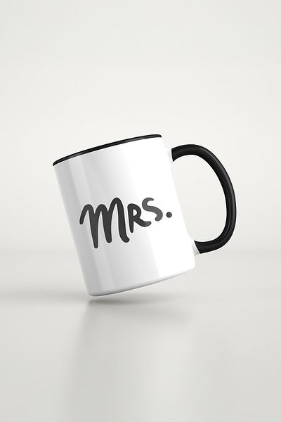 feinas Text Black Porcelain Mug
