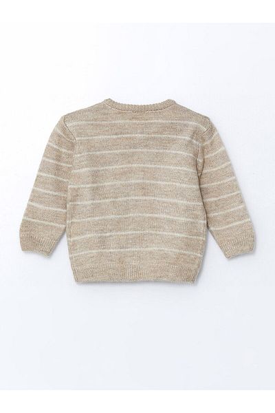 LC Waikiki Lcwk Crew Neck Striped Knitwear Baby Boy Cardigan