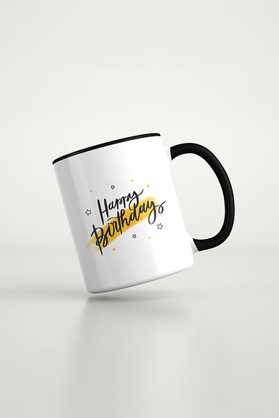 feinas Black Porcelain Mug - Birthday