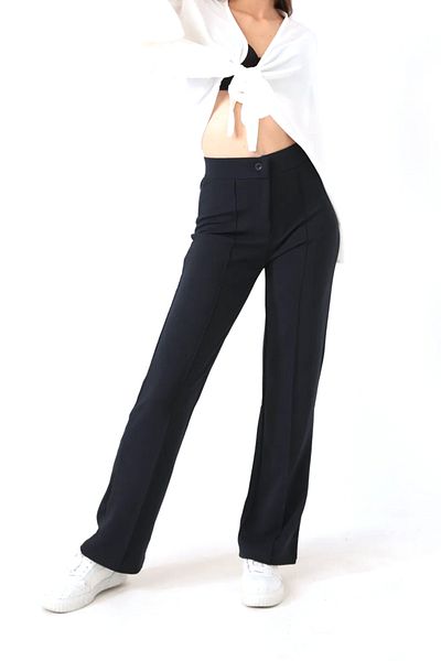 MODA Gi&Di's Collection Gd0031 Crepe Fabric Buttoned Trousers