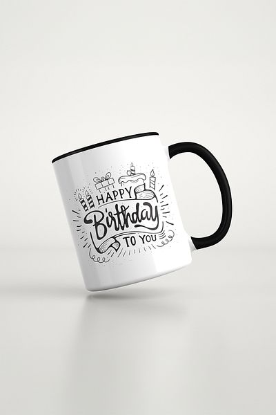feinas Black Porcelain Mug - Birthday