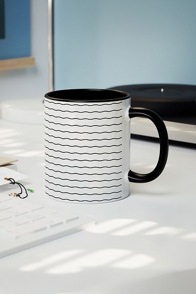 feinas Textured Black Porcelain Mug