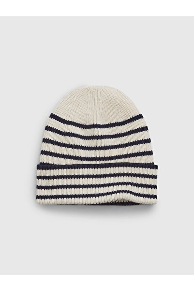 GAP Erkek Beyaz Çizgili Bere